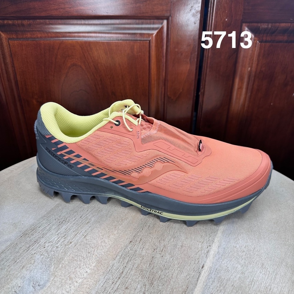 Saucony Peregrine 11 ST Womens Size 12 Rust Charcoal Terrain Trail Running Shoes
